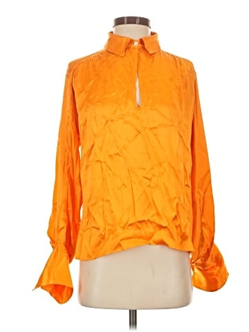 FRAME Long Sleeve Silk Top (view 1)