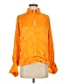 FRAME 100% Silk Orange Long Sleeve Silk Top Size XS - photo 1