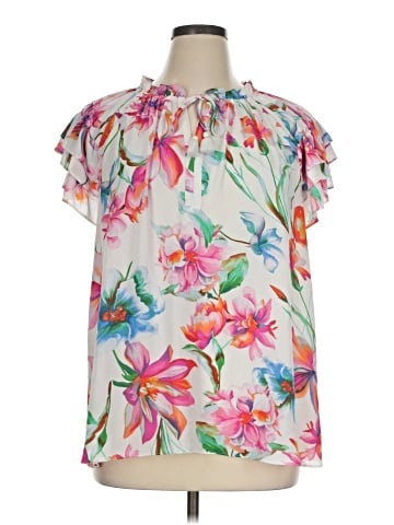 Rose + Olive Short Sleeve Blouse (view 1)