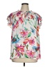 Rose + Olive 100% Polyester White Short Sleeve Blouse Size 1X - photo 1