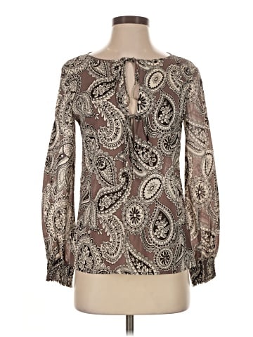 Theory Long Sleeve Silk Top (view 1)