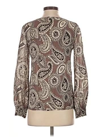 Theory Long Sleeve Silk Top (view 2)