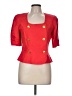 Albert Nipon 100% Linen Red Short Sleeve Top Size 8 - photo 1