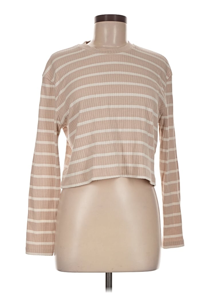 Pre-owned French Connection Long Sleeve Top Tan Turtleneck Tops