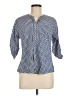 Assorted Brands Checkered-gingham Blue 3/4 Sleeve Button-Down Shirt Size M - photo 1