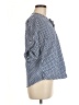 Assorted Brands Checkered-gingham Blue 3/4 Sleeve Button-Down Shirt Size M - photo 4