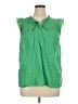 Talbots 100% Cotton Green Sleeveless Blouse Size XL - photo 1