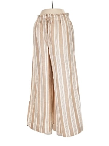 Madewell Smocked Huston Pull-On Crop Pants in Stripe (view 1)