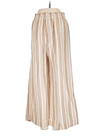 Madewell Smocked Huston Pull-On Crop Pants in Stripe (view 2)