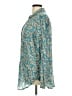 Pilcro 100% Viscose Paisley Teal Long Sleeve Blouse Size M - photo 5