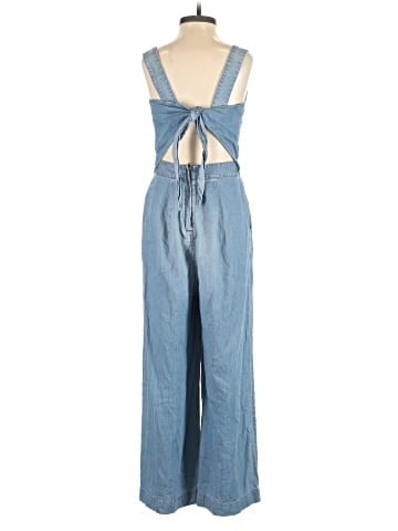Madewell Denim Apron Bow-Back Jumpsuit (view 2)