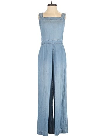 Madewell Denim Apron Bow-Back Jumpsuit (view 1)