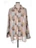 ASOS Design 100% Polyester Floral Tan Long Sleeve Blouse Size 16 - photo 1