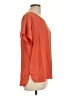 DR2 100% Polyester Orange Short Sleeve Blouse Size L - photo 4