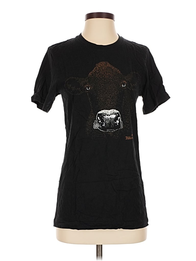 Pre-owned Bella+canvas Short Sleeve Top Black Crew Neck Tops