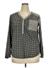 Merona 100% Polyester Gray Long Sleeve Blouse Size 2X (estimated) - photo 1