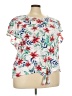 I.N. Studio White Short Sleeve Blouse Size 3X - photo 1