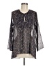 Veronica M. 100% Polyester Gray Long Sleeve Blouse Size M - photo 1