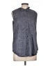 Theory Gray Sleeveless Button-Down Shirt Size L - photo 1