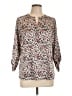 Daniel Rainn 100% Polyester Floral Ivory 3/4 Sleeve Blouse Size L - photo 1