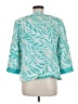 JM Collection 100% Linen Print Teal Blazer Size 8 - photo 2
