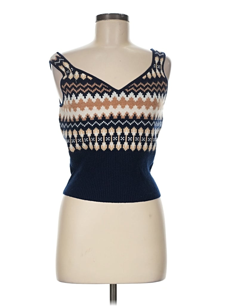 Pre-owned Jcrew Tank Top Blue Strapless Neckline Tops