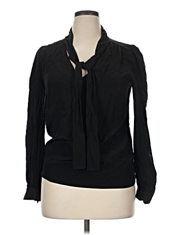 Maje Long Sleeve Silk Top (view 1)