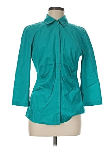 Lafayette 148 New York 3/4 Sleeve Button-Down Shirt (view 1)