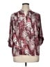 NY Collection Animal Print Burgundy 3/4 Sleeve Blouse Size 1X - photo 1