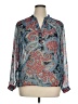Sag Harbor 100% Polyester Paisley Blue Long Sleeve Blouse Size XL Petite - photo 1