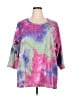 Logo Layers Tie-dye Purple 3/4 Sleeve Top Size 2X - photo 1