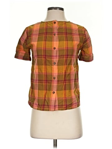 Madewell Boxy Button-Back Top in Plaid (view 1)