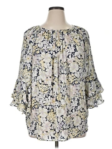 Chaps 3/4 Sleeve Blouse (view 1)