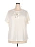 Daisy Fuentes Ivory Short Sleeve Blouse Size 2X - photo 1