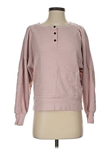 Madewell Henley Puff-Sleeve Sweatshirt (view 1)