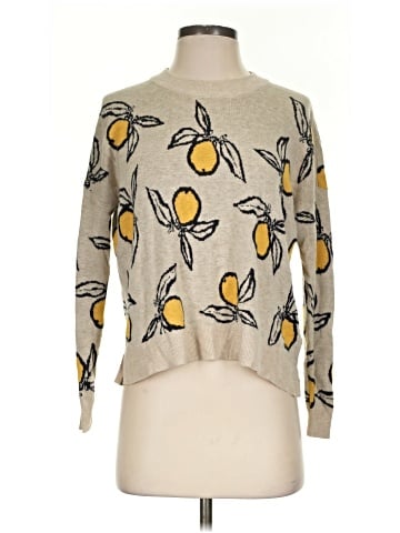 Madewell Tangerine Sketch Jacquard Pullover Sweater (view 1)