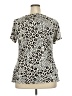 Absolutely Famous Animal Print Ivory Short Sleeve Blouse Size 2X - photo 2