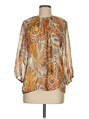 Tucker 3/4 Sleeve Silk Top (view 1)