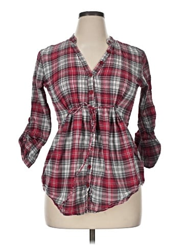 Miley Cyrus & Max Azria 3/4 Sleeve Button-Down Shirt (view 1)