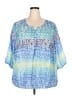 Catherines Blue Short Sleeve Blouse Size 22 - 24 Petite - photo 1