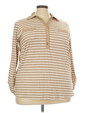 Jones New York Signature Long Sleeve Polo (view 1)