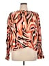 THML 100% Polyester Orange Long Sleeve Blouse Size XL - photo 1