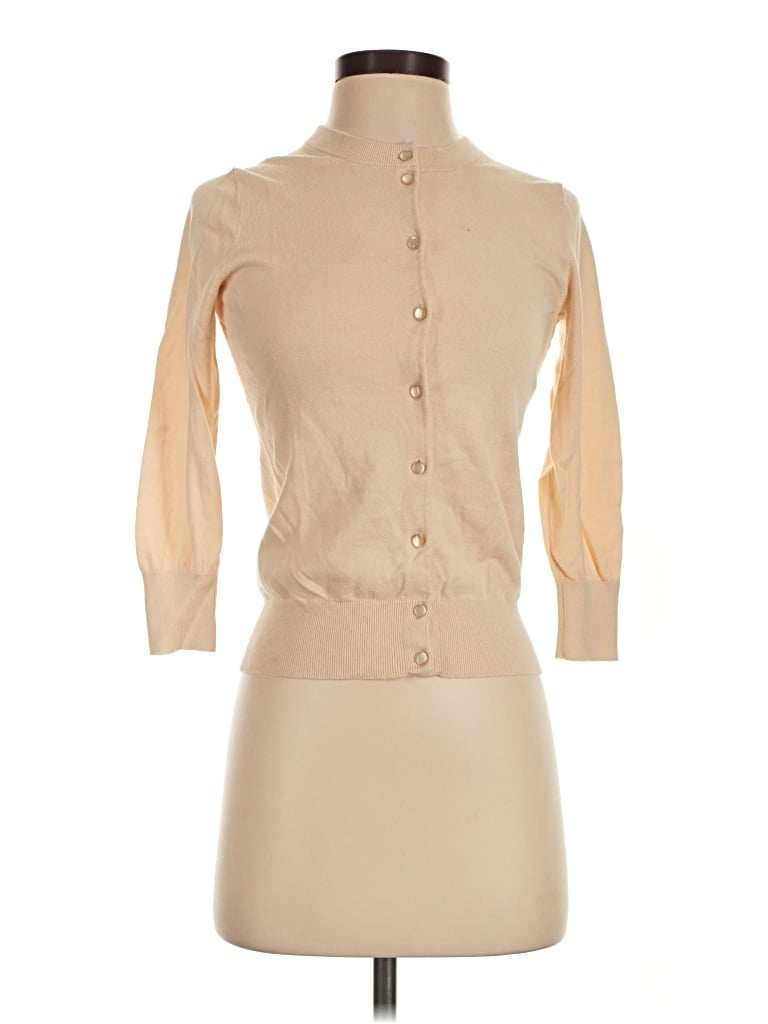 Pre-owned J.crew Factory Store Cardigan Sweater In Tan