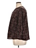 Croft & Barrow 100% Polyester Print Black 3/4 Sleeve Blouse Size 1X - photo 5