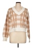Hippie Rose Plaid Tan Pullover Sweater Size L - photo 1