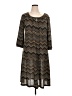 Connected Apparel Chevron-herringbone Brown Casual Dress Size 1X - photo 1