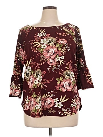 Green Envelope 3/4 Sleeve Top (view 1)