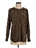 Talbots 100% Polyester Animal Print Brown Long Sleeve Blouse Size S - photo 1
