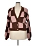 No Boundaries Checkered-gingham Brown Cardigan Size XL - photo 1