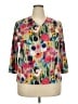 Unbranded 100% Polyester Print Teal 3/4 Sleeve Blouse Size XXL - photo 1
